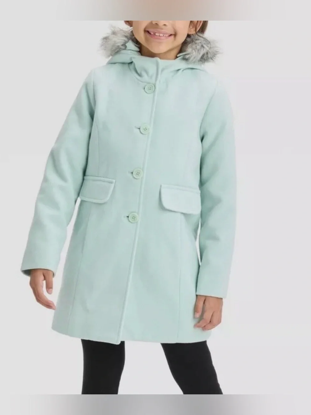 Cat & Jack faux wool hooded pea coat